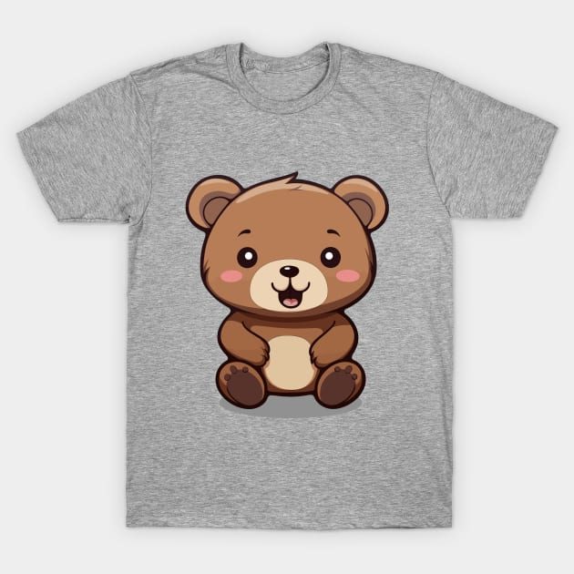 Cartoon Cute Kawaii Adorable Brown Bear T-Shirt by SimplyIdeas